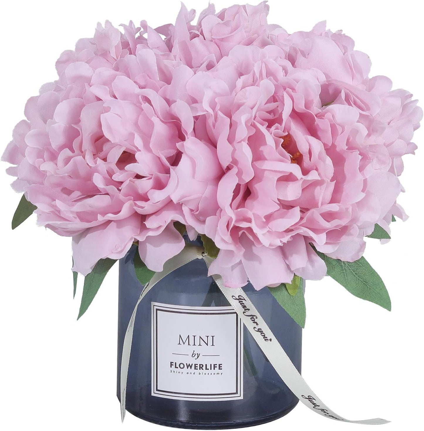 Artificial Peony and Glass Vase