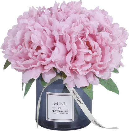 Artificial Peony and Glass Vase