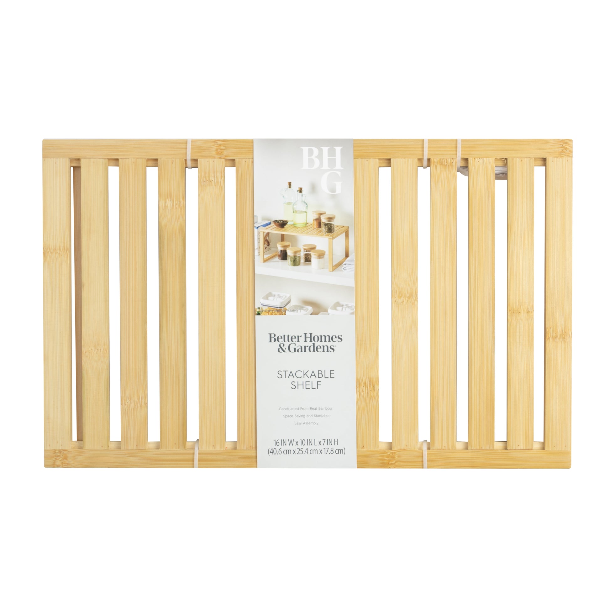 Bamboo Stackable Shelf, Natural Bamboo Color