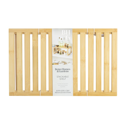 Bamboo Stackable Shelf, Natural Bamboo Color