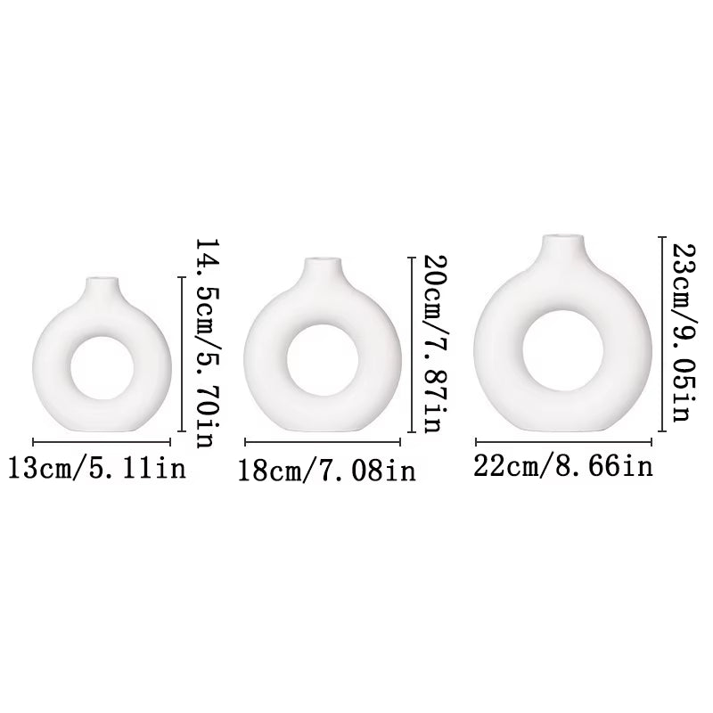 Nordic White Flower Vase Designed Plastic 