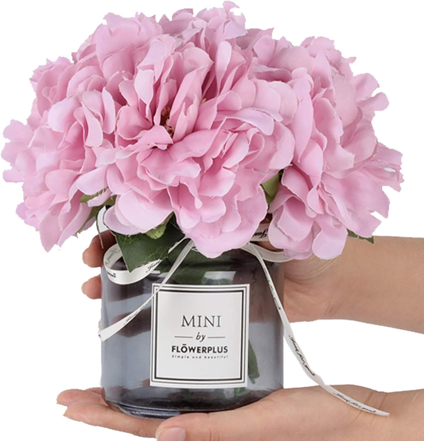 Artificial Peony and Glass Vase