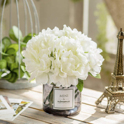 Artificial Peony and Glass Vase Decoration, Artificial Flower & Glass Bottle Set