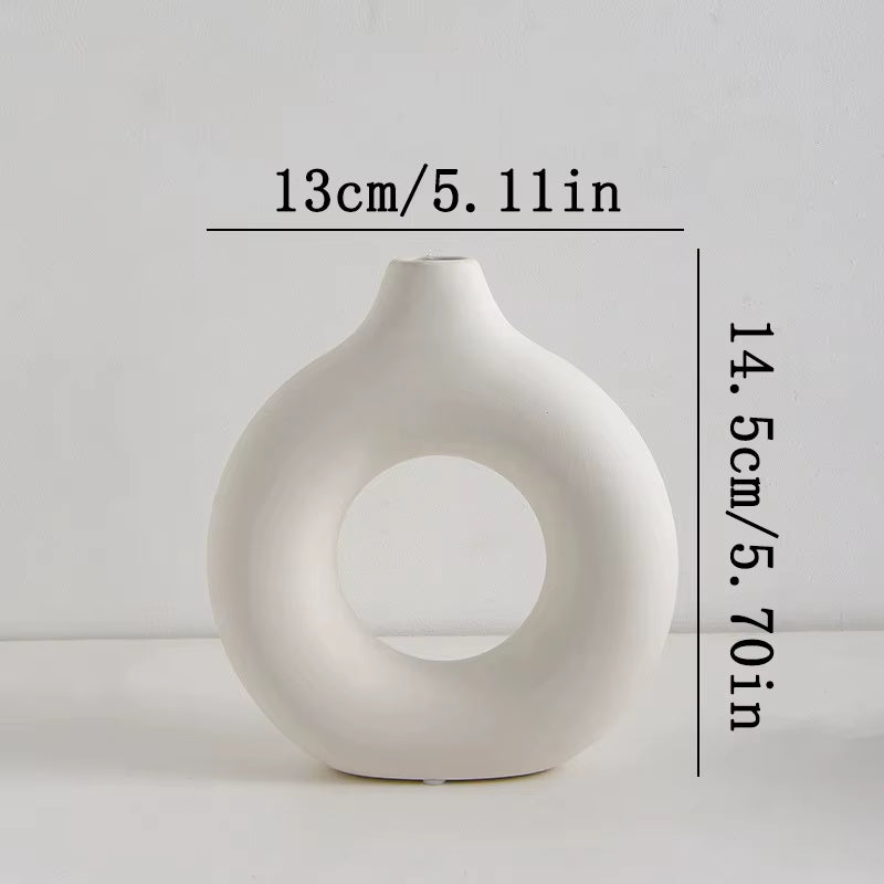 Nordic White Flower Vase Designed Plastic 