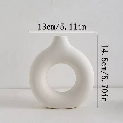 Nordic White Flower Vase Designed Plastic 