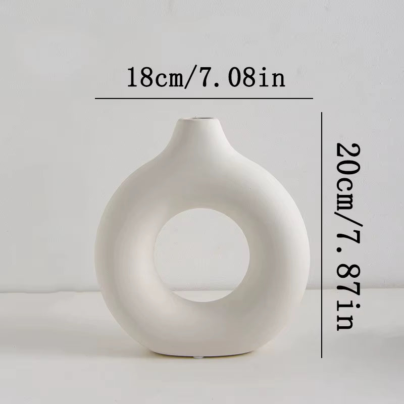 Nordic White Flower Vase Designed Plastic 