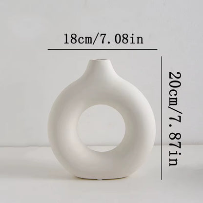 Nordic White Flower Vase Designed Plastic 