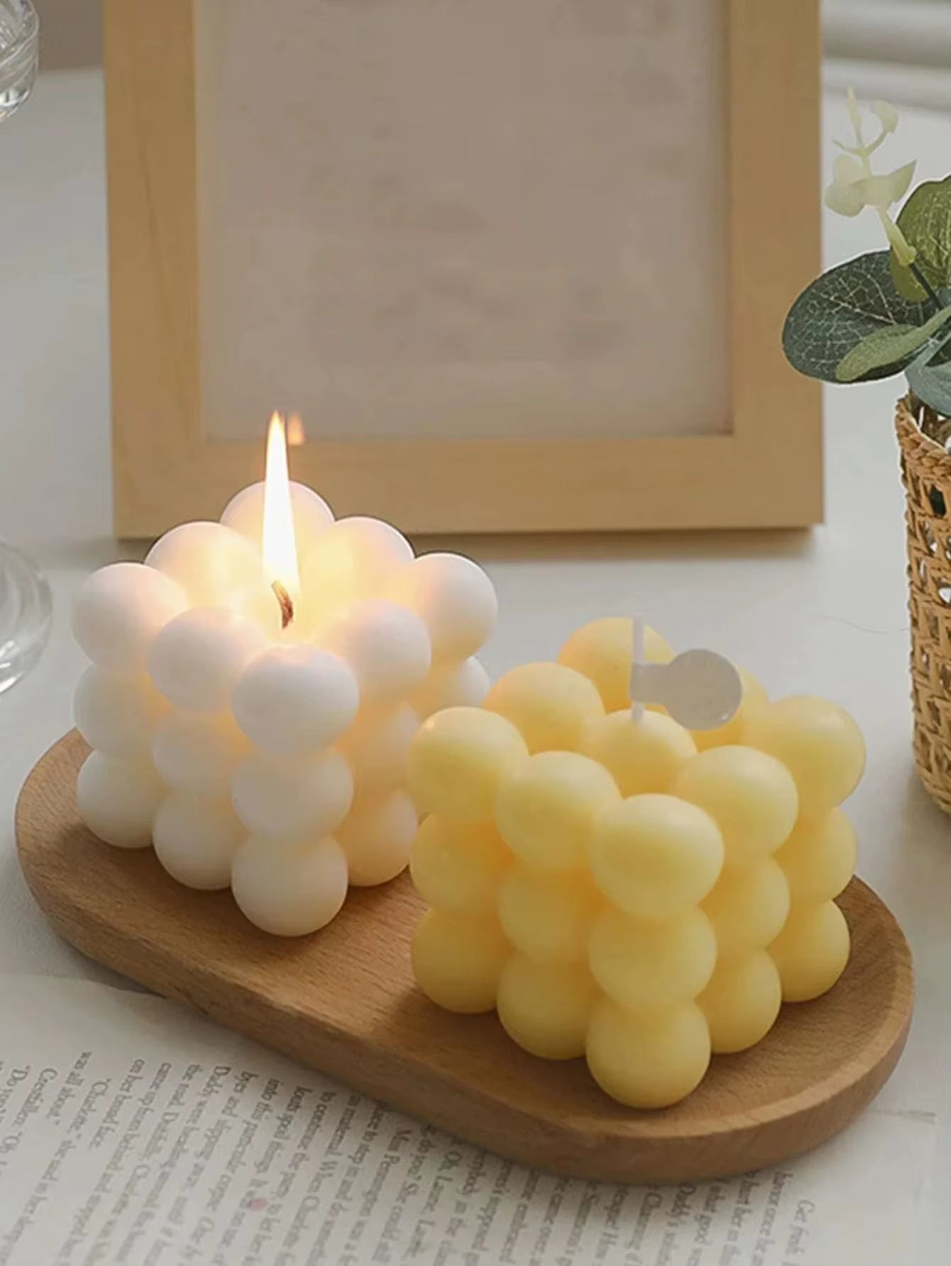 1PC Creative Ball-Shaped Soy Wax Magic Cube Aromatherapy Candle Decor