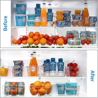Fridge Organizer - 14 Piece Refrigerator Organizer Bins - Stackable Freezer Organizer - Clear Refrigerator Organizer - Acrylic Fridge Bins, 