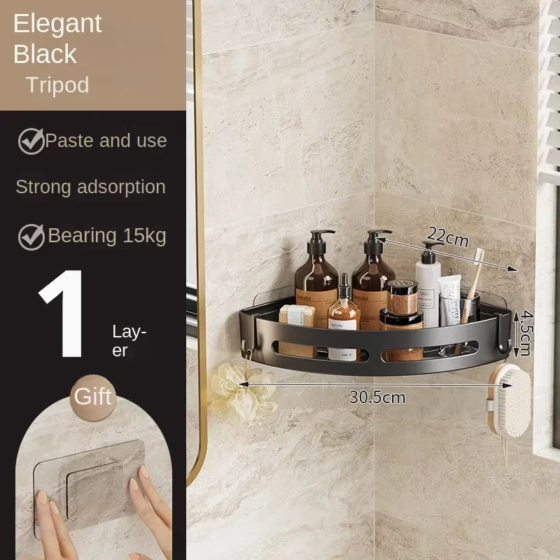 Strong Adhesive No Drill Shower Shelf Storage Wall Mount
