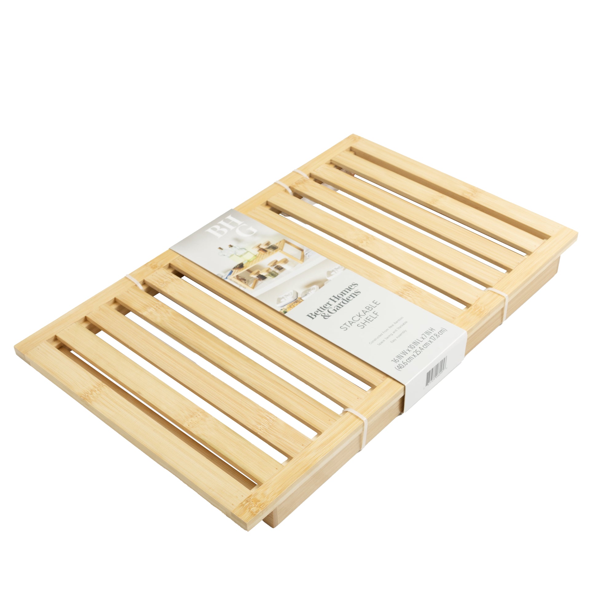 Bamboo Stackable Shelf, Natural Bamboo Color