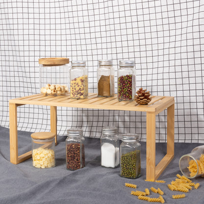 Bamboo Stackable Shelf, Natural Bamboo Color