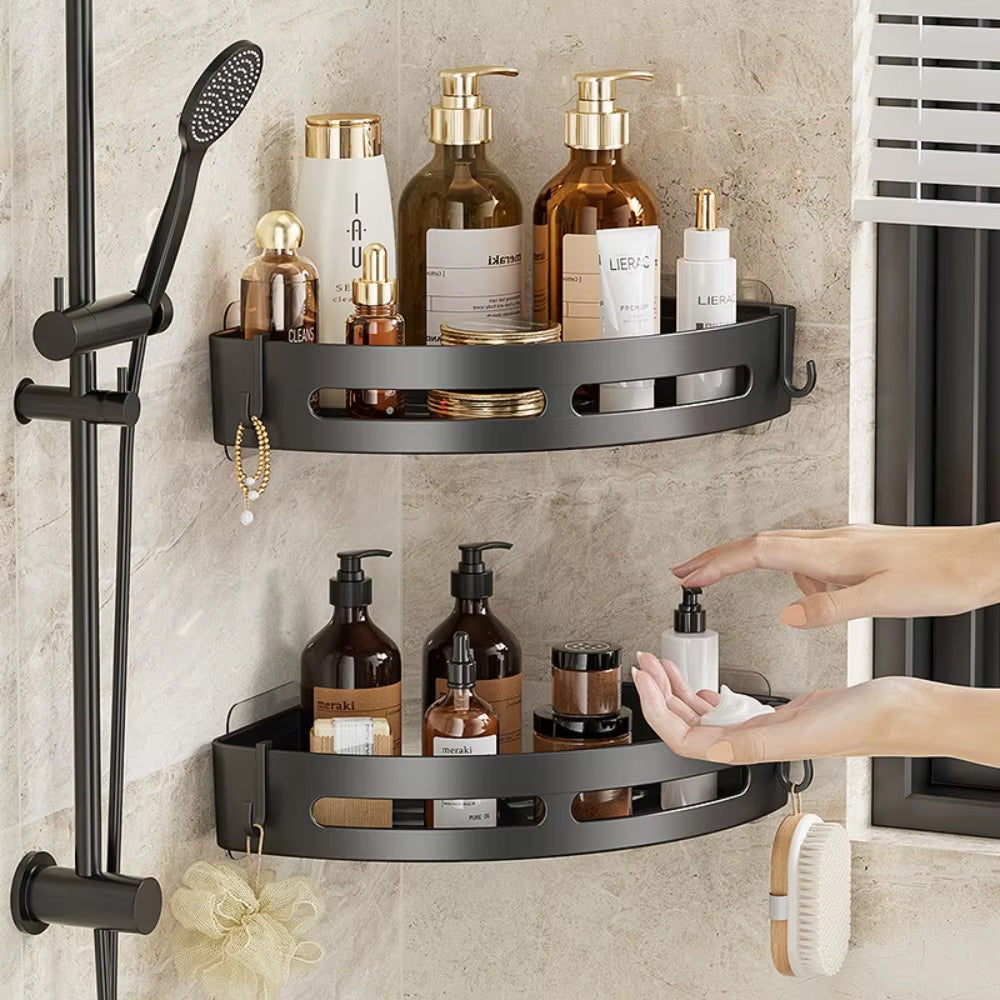 Strong Adhesive No Drill Shower Shelf Storage Wall Mount