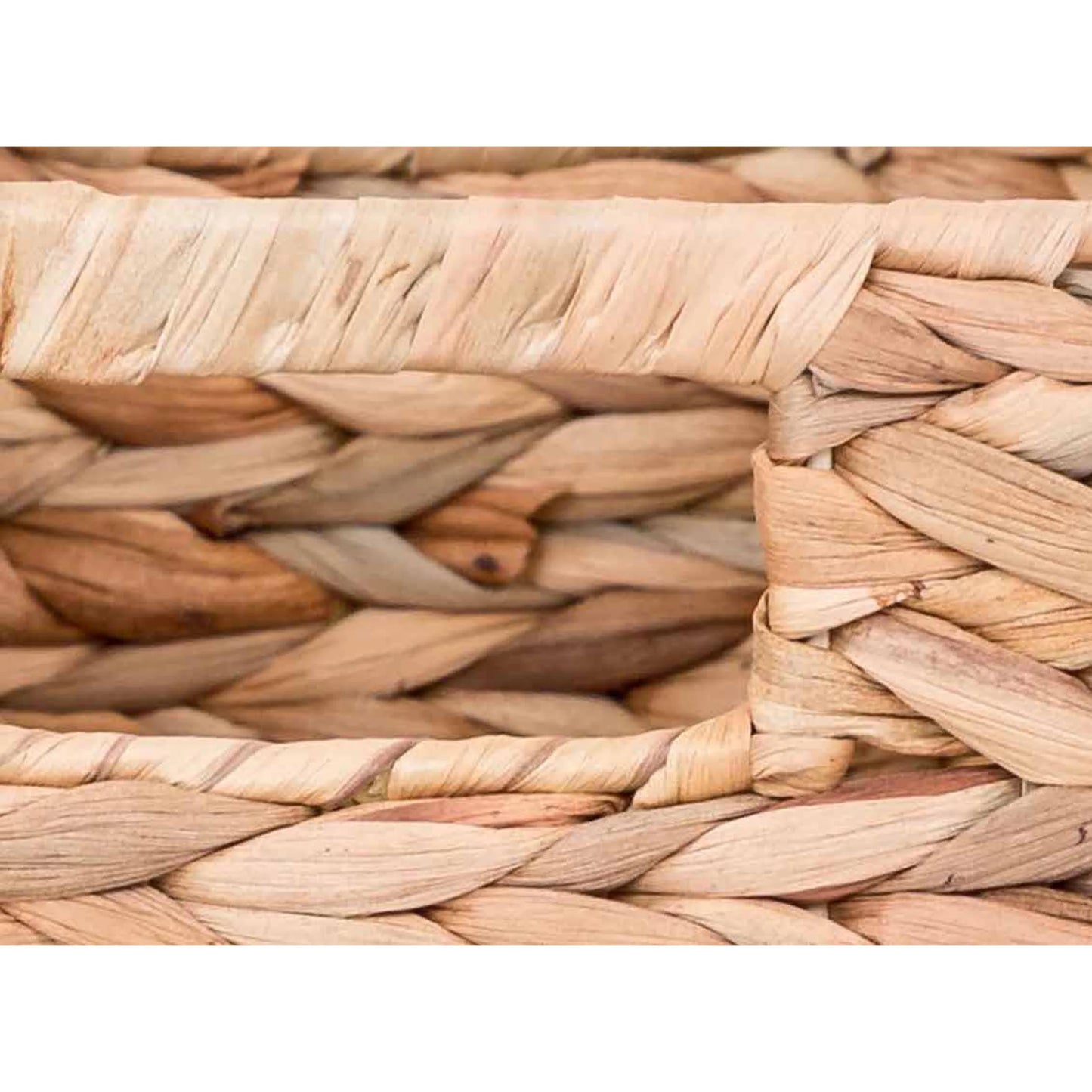 3-Piece Natural Woven Water Hyacinth Decorative Storage Basket Set, 16 in X 7 in X 6 In