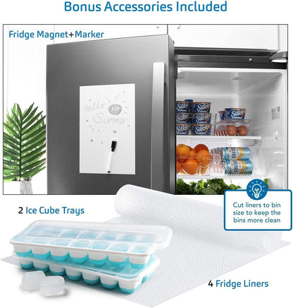 Fridge Organizer - 14 Piece Refrigerator Organizer Bins - Stackable Freezer Organizer - Clear Refrigerator Organizer - Acrylic Fridge Bins, 