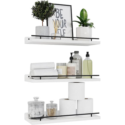 Floating Wooden Shelves Storage Rack 