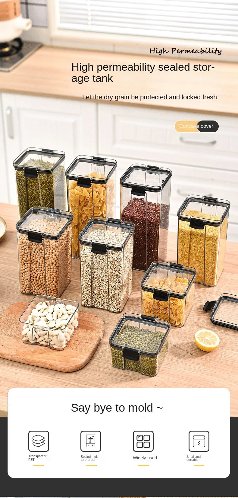 2/4 PCS Sealed Jar Containers Sets  (Stackable)