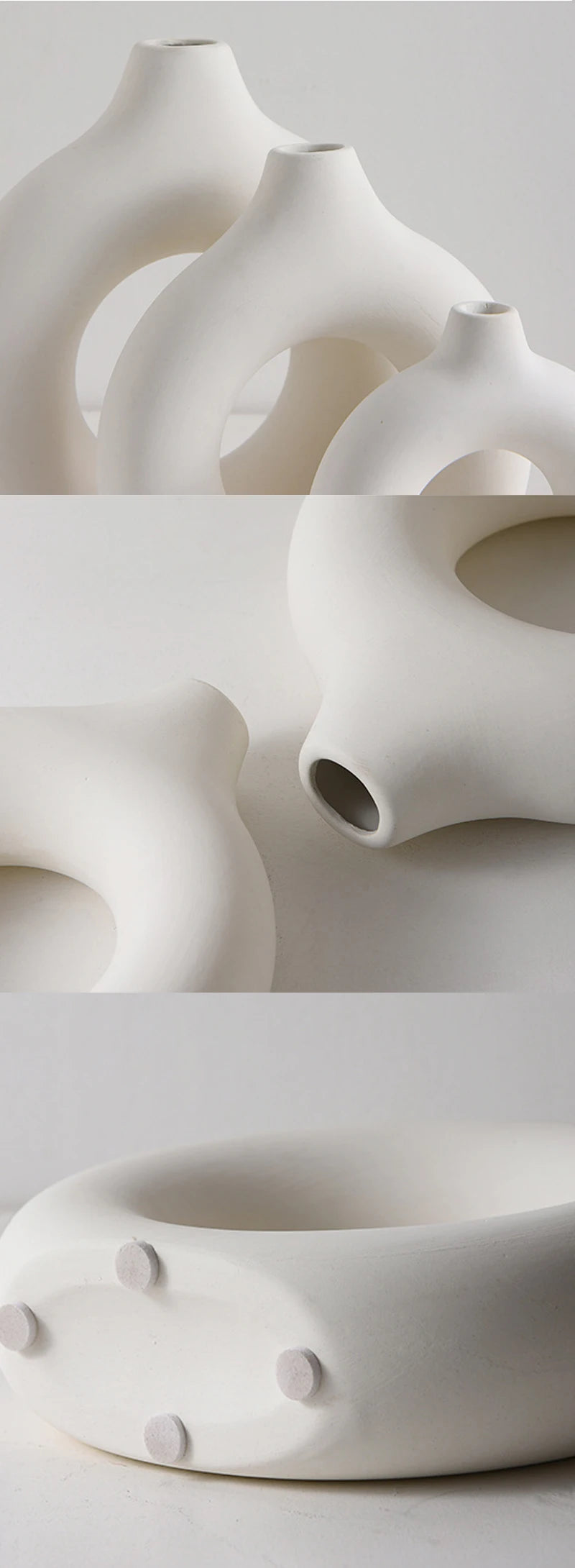 Nordic White Flower Vase Designed Plastic 