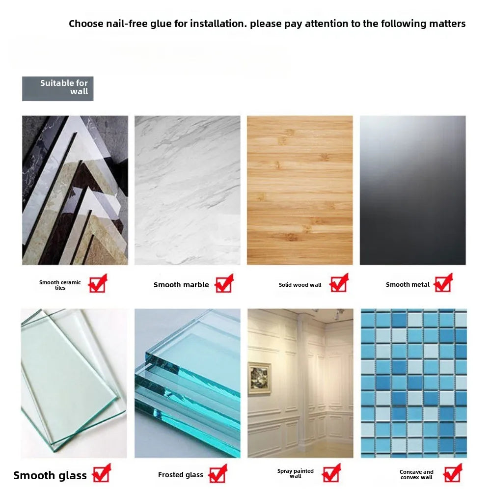 Strong Adhesive No Drill Shower Shelf Storage Wall Mount