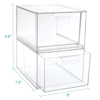 Small Stackable Storage Drawers Acrylic Organizer