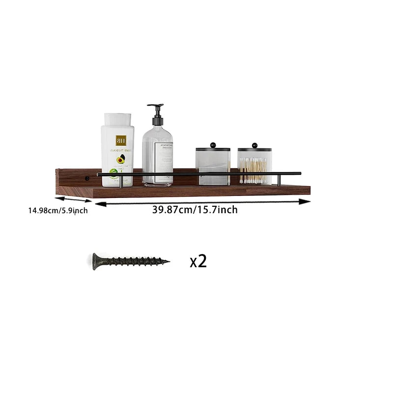 Floating Wooden Shelves Storage Rack 