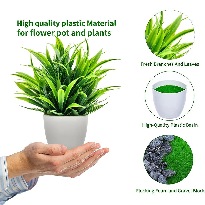 1 Piece Artificial Plants with Plastics Pots Home Decor