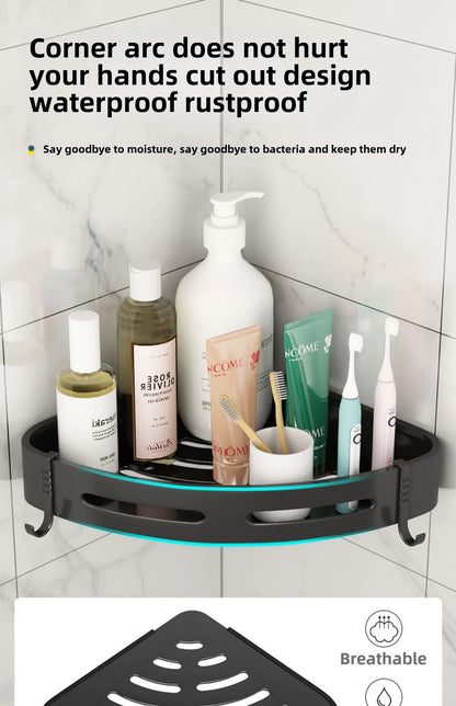 Strong Adhesive No Drill Shower Shelf Storage Wall Mount