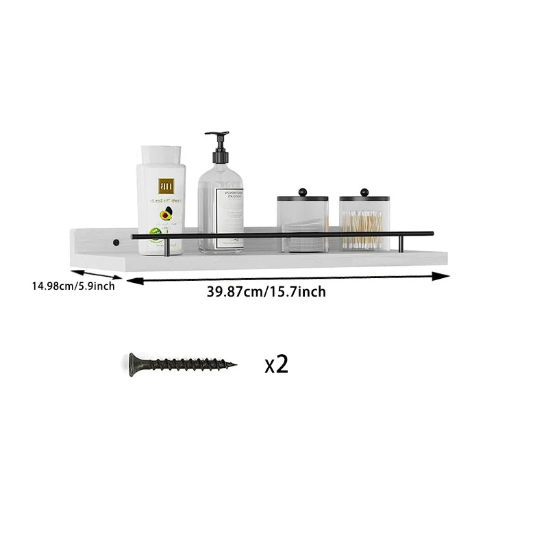 Floating Wooden Shelves Storage Rack 