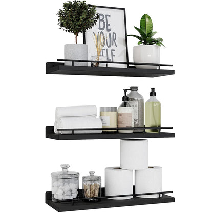 Floating Wooden Shelves Storage Rack 