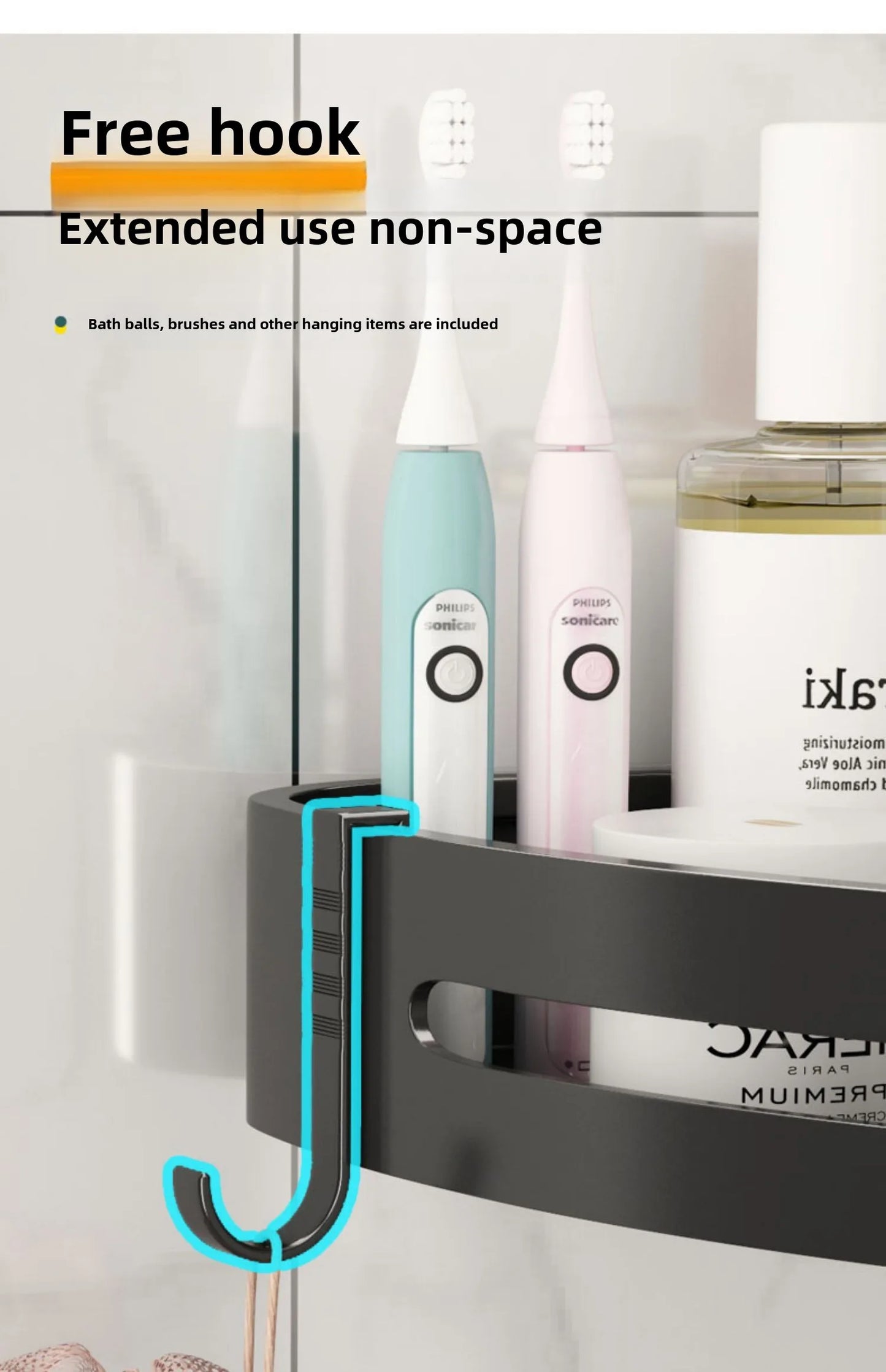 Strong Adhesive No Drill Shower Shelf Storage Wall Mount