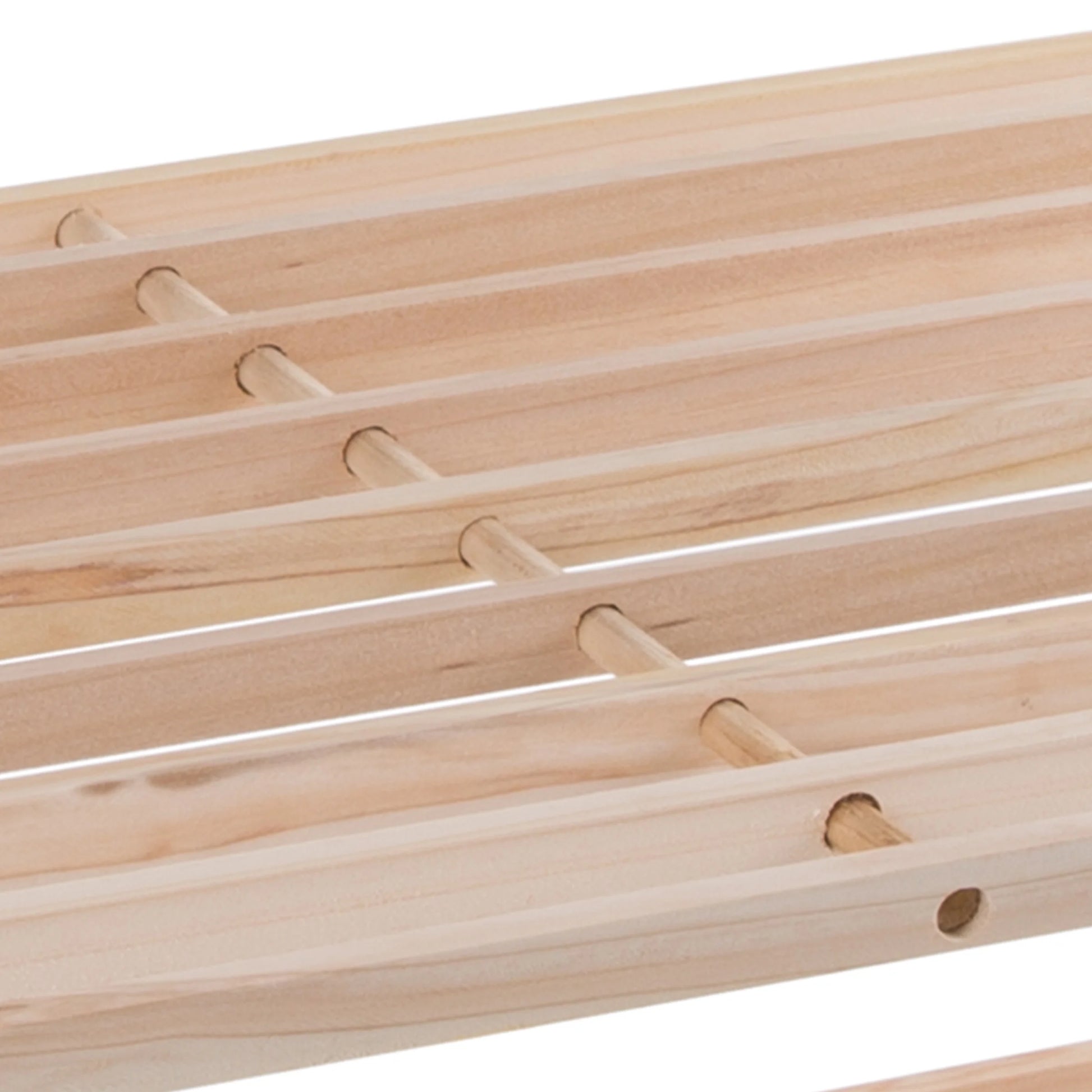 4-Tier Wooden Shoe Rack Organizer - 25"X26" Sturdy Shoe Shelf Organizer Holds 12 Pairs, (Light Oak)