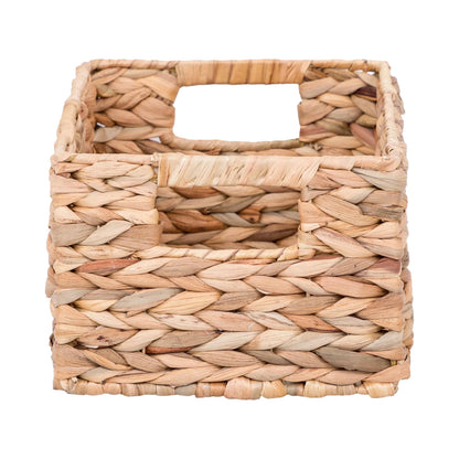 3-Piece Natural Woven Water Hyacinth Decorative Storage Basket Set, 16 in X 7 in X 6 In