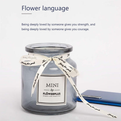 Artificial Peony and Glass Vase