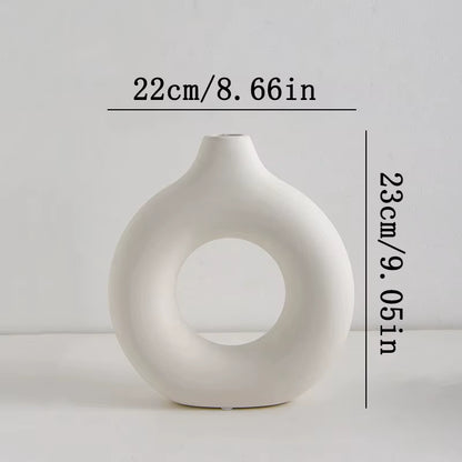 Nordic White Flower Vase Designed Plastic 