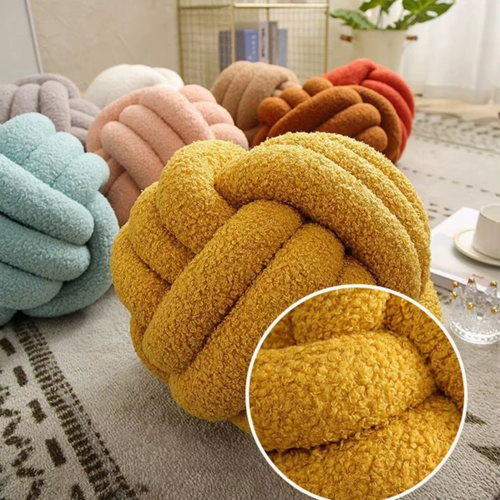 Knotted Ball Plush Pillow Indeformable