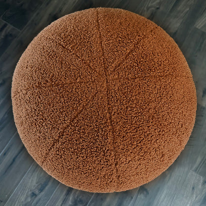 Plush Boucle Drum Ottoman